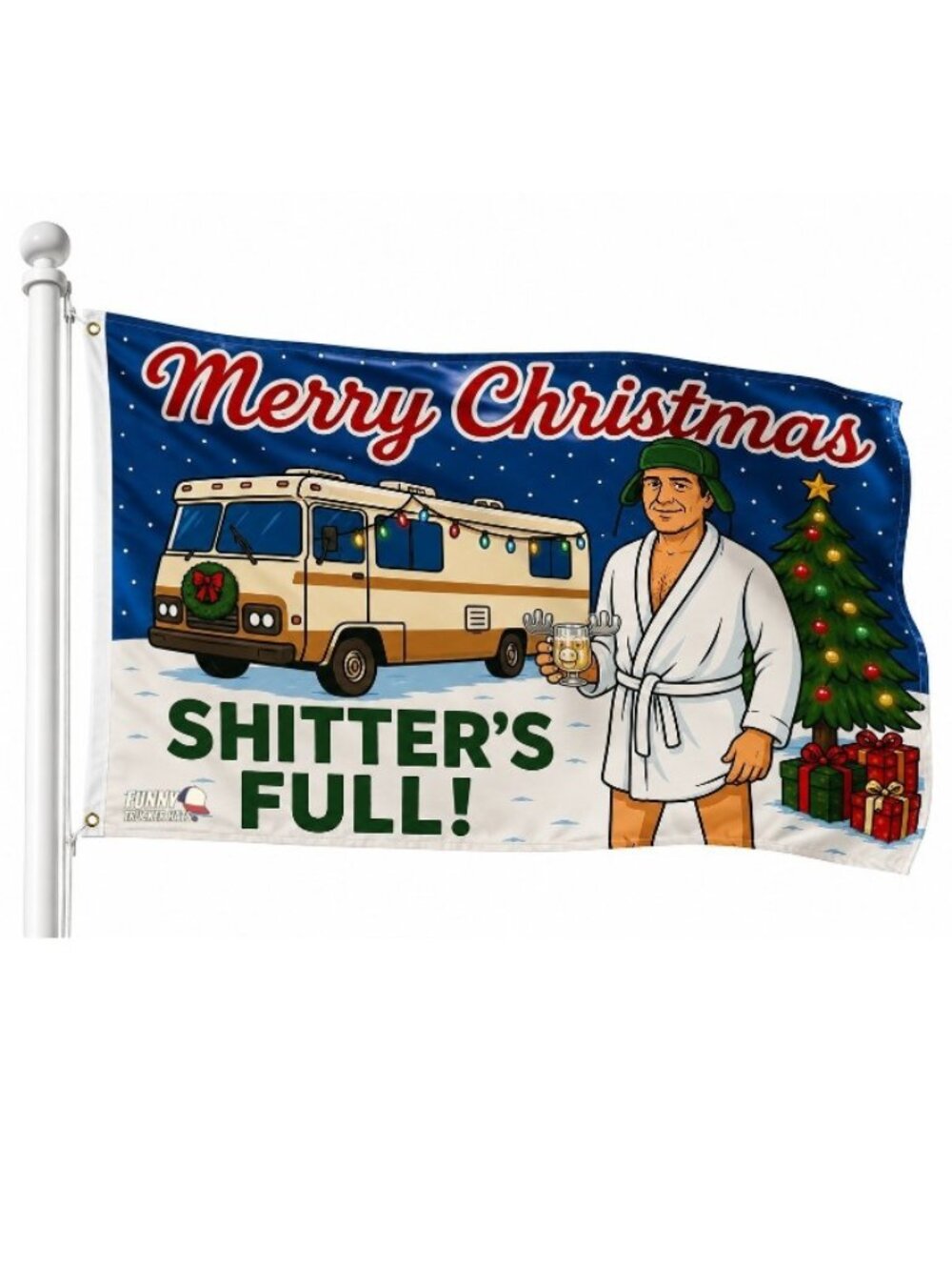 Funny Christmas Flag Shitter’s Full Holiday Christmas Decor Outdoor Holiday Gift
